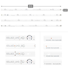 EAV63673007 SSC 65UJ63 LED Backlight Strips (12) for LG  65UJ6300-UA HPUY